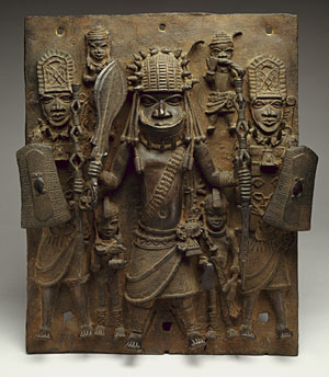 Warrior and Attendants 16-17th Century. Court of Benin